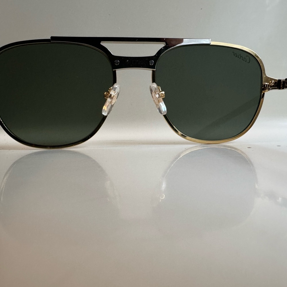 Cartier Gold and Dark Green Sunglasses